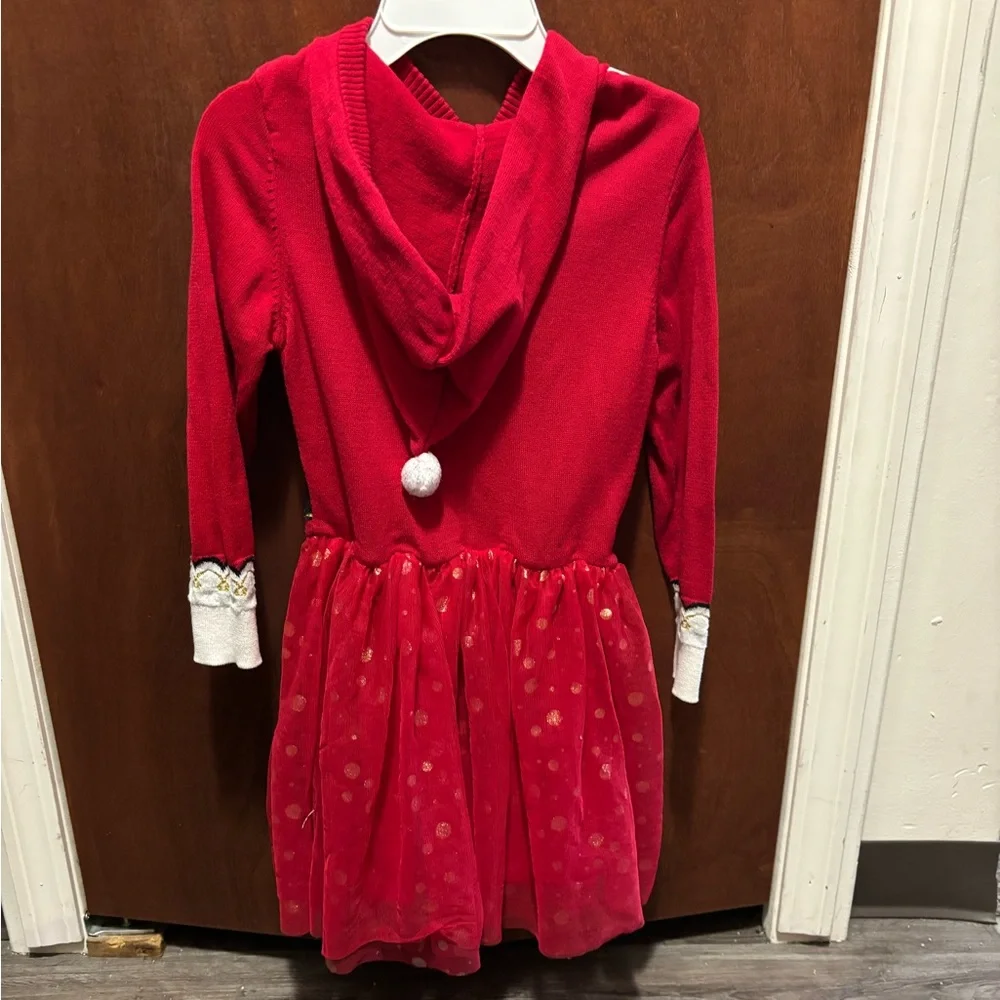Red Christmas Sweater Dress with Tulle Skirt
